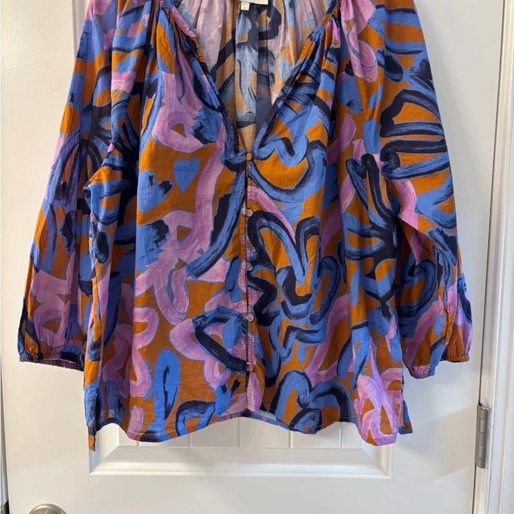 Cleobella Multicolor Abstract Blouse - Picture 2 of 4